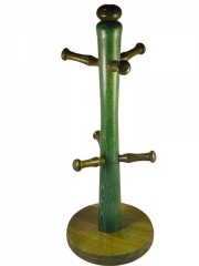Wooden stand for 6 cups green